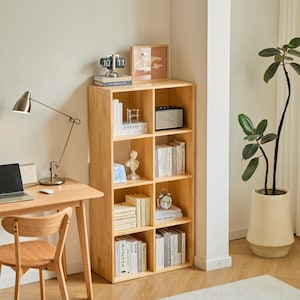 Solid cubby shelf 2x4 | Wooden cube organizer