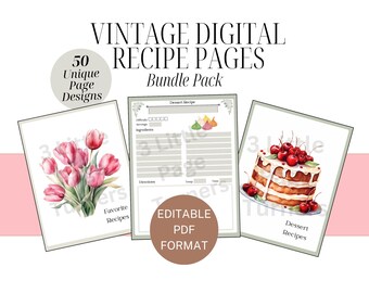 EDITABLE Recipe Book template! Recipe Sheet Template, Recipe Cards, Recipe Box, Recipe Binder, Gift for Home, Gift for Mom, Cooking Gifts