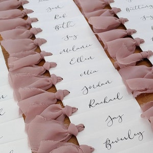 Wedding Placecards Paper Cardstock with Ribbon