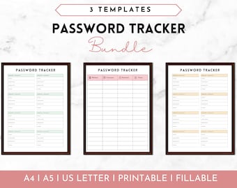 Password Printable | Password Keeper | Password Log | Instant Download | Password Tracker I Password Sheet I Password Organizer