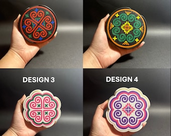 Juego de posavasos Hmong - 4 posavasos + soporte