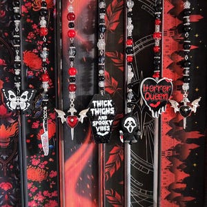 Bladwijzer horrorthriller, spookgezicht, mes, Bloody Heart, Goth Reader-accessoire