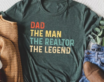 Papa, der Mann, der Makler, das Legenden-Shirt, Super-Dad-Shirt, Makler-Vater-Shirt, Legend-Vater-Shirt, Vatertags-Shirt, Papa-Ankündigungs-T-Shirt