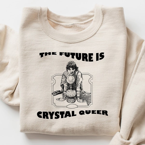 The Future Is Crystal Queer Shirt, Lgbtqia Pride Shirt, Homosexual Futuristic Pride Shirt, Pride Month Shirt, Witchy Pride Tee, LGBTQ Month