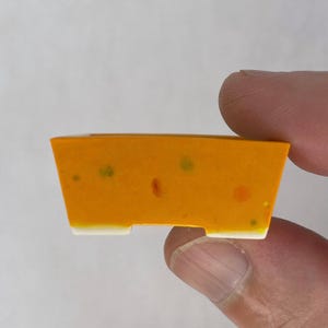 New! Tiny Rectangle Mame Bonsai Pot in Sun Spot Orange, Less than 1.5 inches long