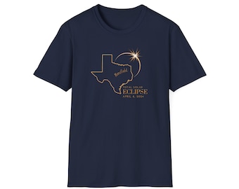 Mansfield Texas Total Solar Eclipse 2024 Softstyle T-Shirt | Custom City Eclipse Shirt | April 8 | Mansfield Eclipse Shirt | Diamond Ring