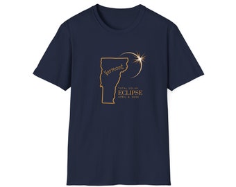 Vermont Total Solar Eclipse 2024 Softstyle T-Shirt | Custom State Name Eclipse Shirt | April 8 | Vermont Eclipse Shirt | Diamond Ring