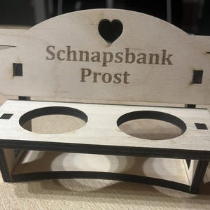 Two-seater liquor bench, for 6 mm wood. SVG and DFX files, for cutting yourself. Gift, Father's Day, decoration.
