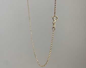 Massief 10k geel goud Rolo Belcher ketting 1,3 mm gouden ketting sierlijke ketting ketting dames gelaagdheid ketting 10kt Italië sierlijk 16" 18" 20"