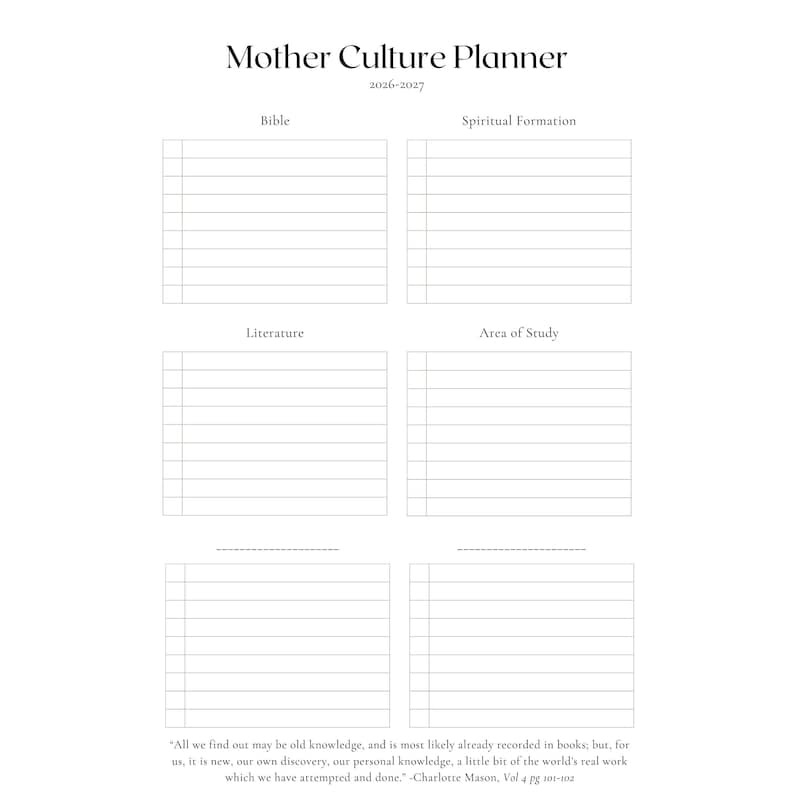 Charlotte Mason 2026-2027 Homeschool Planner image 12