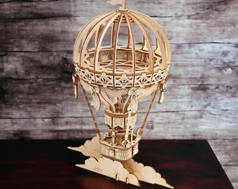 3D Heißluftballon aus Holz / DIY Holzpuzzle / Dekoration aus Holz / Raumdekoration