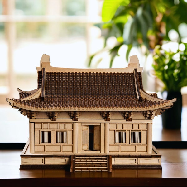 3D Wooden Chinese Architecture / Wooden DIY Puzzle / Decor Fuji Temple Model Set / Room Decoration