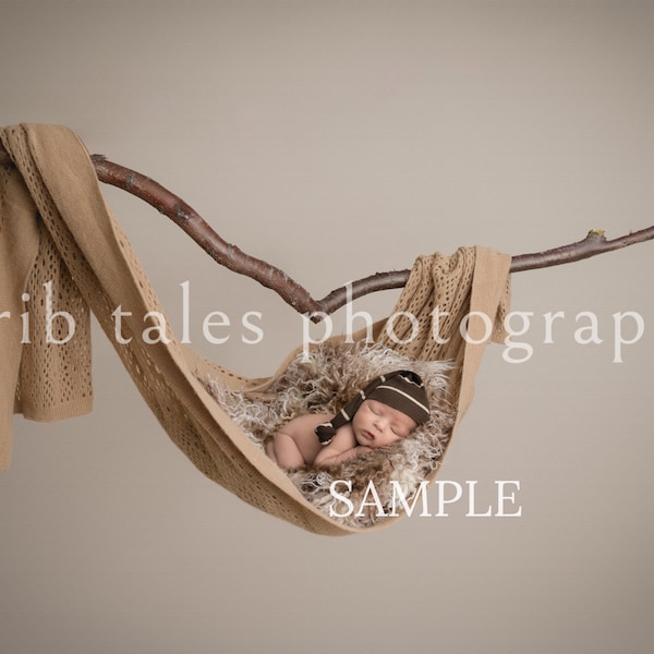 Digital Backdrop Newborn Hammock, Baby Boy Digital Background Prop, Hammock, Baby Swing,  Baby Boy, Digital Background, Brown Knit Hammock