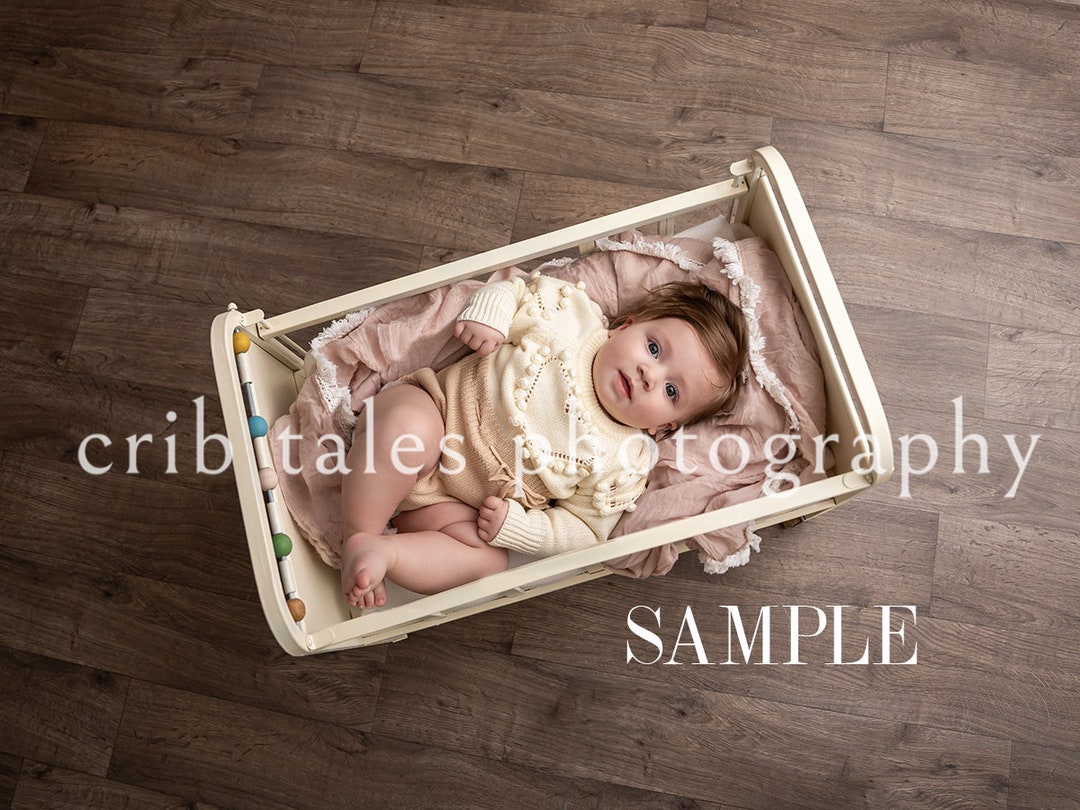 Vintage Crib Newborn Digital Backdrop, Baby Girl, Newborn, Baby ...