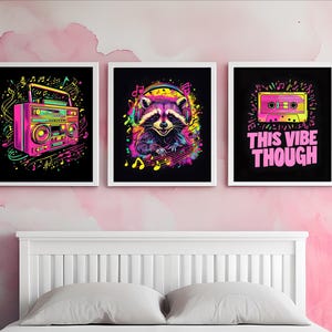 Digital Download Tween Teen Girls Bedroom Decor, Set of 3 Preppy Wall Art, Wall Art Hangings, Head Phones Art, Teen Girls Art, Printable
