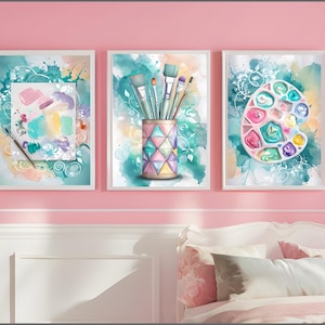Art Digital Download Tween Teen Girls Bedroom Decor, Set of 3 Preppy Wall Art, Wall Art Hangings, Girl Bedroom Art, Art Poster, Printable