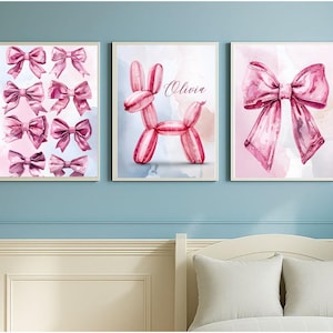 Personalized Tween Teen Girls Bedroom Decor, Set of 3 Preppy Wall Art, Wall Art Hangings, Head Phones Art, Teen Girls Art, Printable