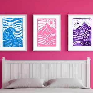 Digital Download Tween Teen Girls Bedroom Decor, Set of 3 Preppy Wall Art, Wall Art Hangings, Pink Wall Art, Teen Girls Art, Printable