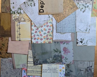 Kit de Materiais para Junk Journal, Páginas com Recortes Vintage, Elementos para Diário de Arte, Materiais para Scrapbook