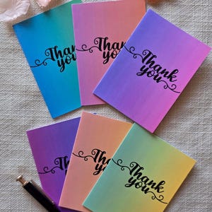 Tarjetas de agradecimiento, juego de tarjetas de notas de agradecimiento en blanco con diseño de bellas artes en acuarela, elección de sobres blancos o kraft, papelería
