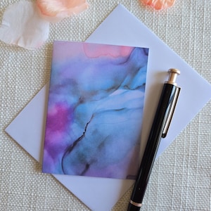 Karten, Kartenset von 12 original Aquarell Fine Art Notizkarten mit weissen oder Kraftpapier Umschlägen für alle Anlässe, Schreibwaren