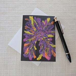 Cartões, conjunto de 10 cartões de nota em branco de arte acrílica fina original com envelope para todas as ocasiões, pequeno cartão de felicitações, papelaria