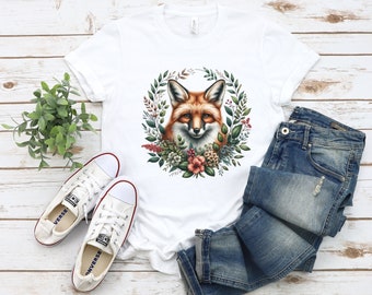 Botanical Fox T-Shirt – Vintage Style Nature Tee