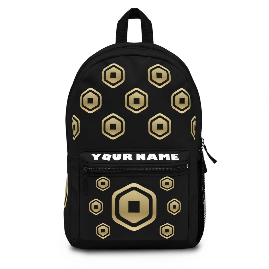 Roblox Roux Back Pack Personalized Roblox Backpack | Custom Name Backpack in Robux Design ...