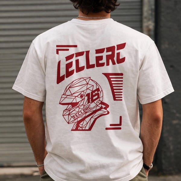 Charles Leclerc F1 T-Shirt, Vintage Ferrari Racing Graphic Tee - Formula One Fan Apparel
