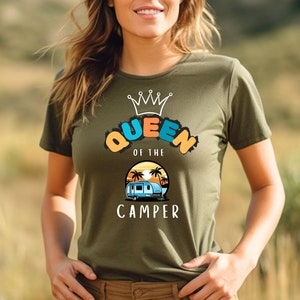 Queen of the Camper Shirt, Camping Shirt RV Shirt Camping Gift Camper Shirt Road Trip RV Gift RV Camping Shirt Funny Camping shirt