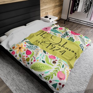 Personalized Throw Blanket for Adults , Custom 50th Anniversary Gift, Custom Blanket, Bedding, Couples Gift Blanket,