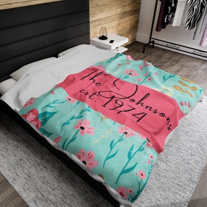 Personalisierte Decke für Erwachsene, individuelles Geschenk zum 50. Jahrestag, individuelle Decke, Bettwäsche, Geschenkdecke für Paare,