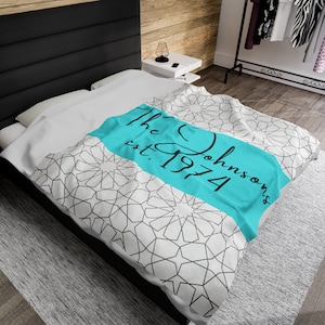 Personalized Throw Blanket for Adults , Custom 50th Anniversary Gift, Custom Blanket, Bedding, Couples Gift Blanket,