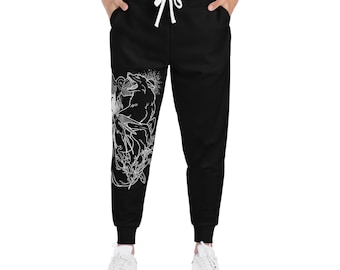 Fox and friends wrapping design Joggers Gothic Athletic wear with green logo accent