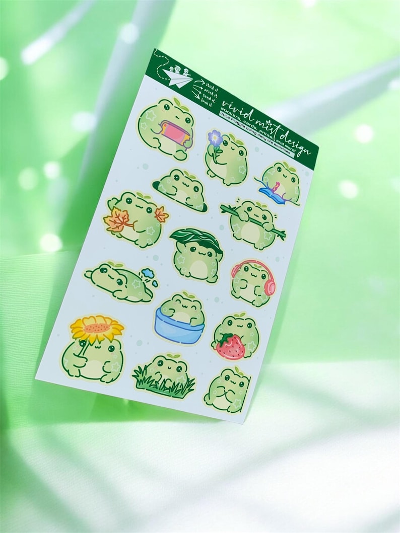 Cute Frog Sticker Sheet 4x6 | Cozy Kawaii Frogs | Planner Journal Scrapbook Stickers | Pastel Animal Stickers; 1.	cute frog stickers
	2.	kawaii frog art
	3.	frog sticker sheet
	4.	planner frog decor
	5.	pastel animal art
	6.	cozy journal decor
	7.	cute vinyl stickers
	8.	frog stationery
	9.	scrapbook stickers
	10.	journal accessories
	11.	cute animal sheet
	12.	aesthetic stickers
	13.	frog lover gift