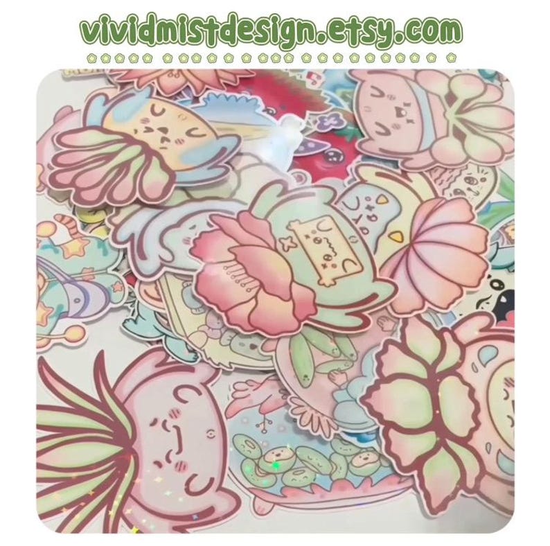 Cute Frog Sticker Sheet 4x6 • Cozy Kawaii Frogs • Planner Journal Scrapbook Stickers • Pastel Animal Stickers • Matte Glossy Holographic image 12