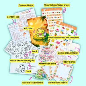 Hoppy Garden Snail Mail Kit, Frog Summer Happy Mail, Cute Stationery Bundle, Kawaii  Pen Pal Set, Summer Journal Mail, Sticker Collection