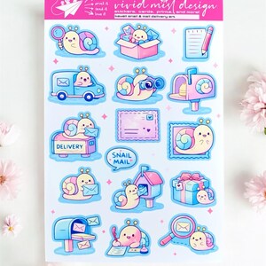 Snail Mail Sticker Sheet • Cute Small Stickers for Penpal Letters • Special Delivery Character Planner Stickers