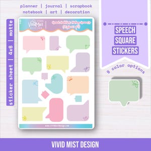 Sprechblase Aufkleber & Gedankenwolke Sticky Notes für Journals, Planer, Scrapbooks, und DIY Crafts