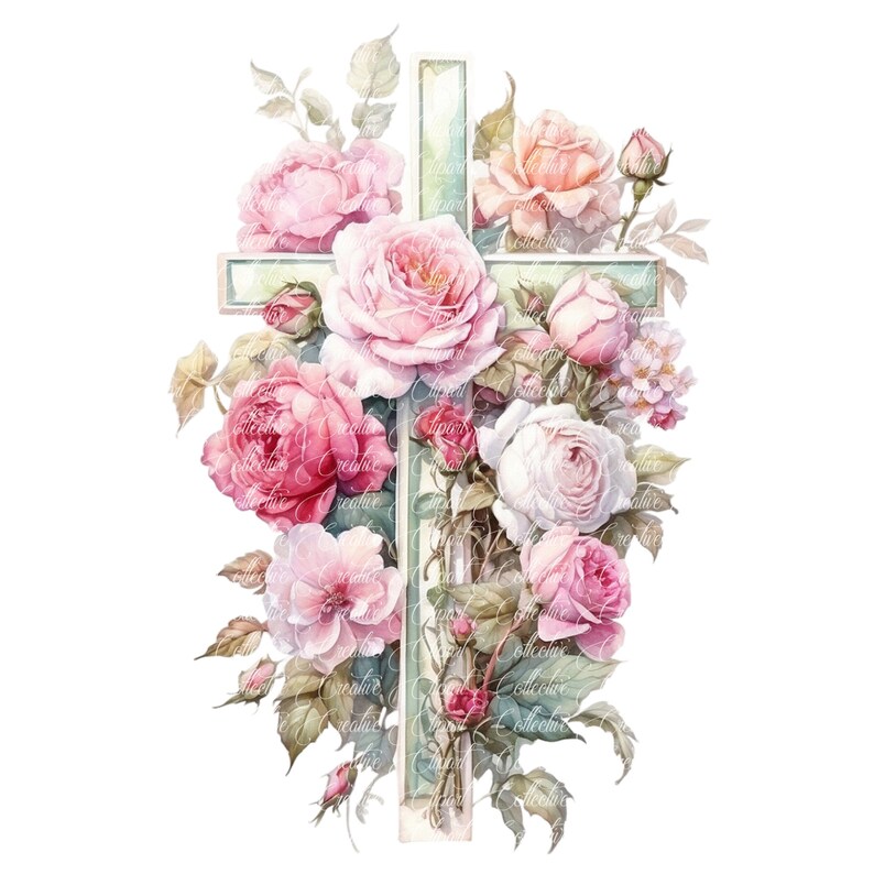 10 Christian Clipart, Faith Clipart, Religious Clipart, Floral Rose ...