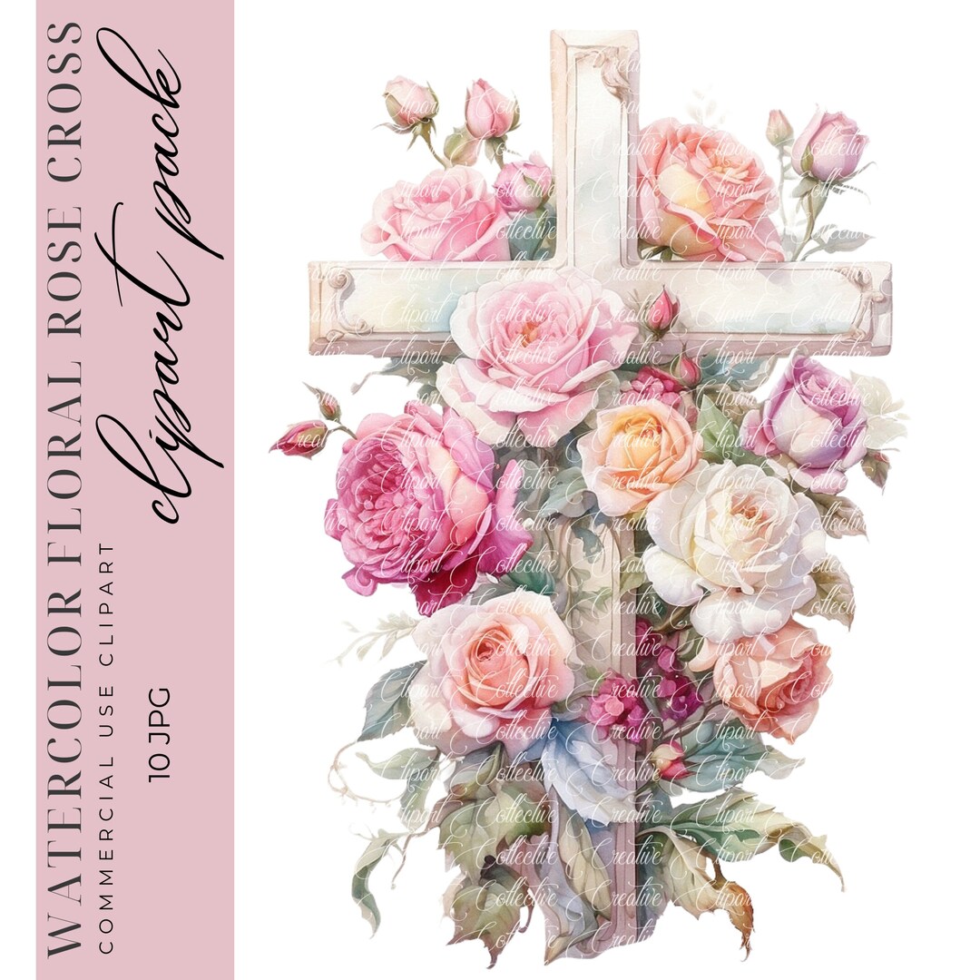 10 Christian Clipart, Faith Clipart, Religious Clipart, Floral Rose ...