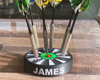 Custom darts holder with name, display for darts, darts stand, gift for darts player