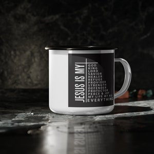 Jesus Enamel Camp Cup 12 oz Dishwasher-safe zdjęcie 3