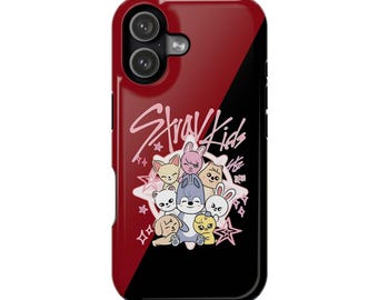 Fundas MagSafe de SKZ Stray Kids negras y rojas para iPhone, fundas para teléfono Skzoo