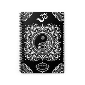 Yin Yang Notebook,  Back to School Journal, Om Symbol Spiral Notebook, Boho School Supplies, meditation student gift, yin yang gift