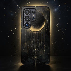 Elegant celestial moon Samsung Galaxy S26 Ultra case for women, luxury gold night sky design with dual layer protection, Star Seller Trust