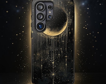 Himmels-Mondphasen-Hülle für Samsung S26 Ultra | Mystischer Nachthimmel – Kosmische, robuste Schutzhülle mit zwei Lagen für S26, S25 und S24 Ultra