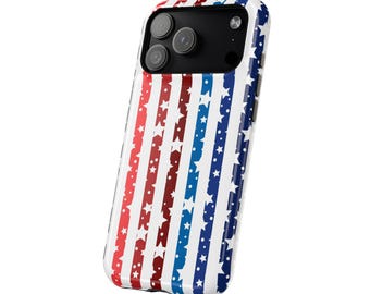 iPhone 17 Case American Flag – Patriotic USA Stars Stripes Phone Case, Red White Blue Cover, 4th of July, Memorial Day, Veterans Day
