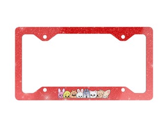 kpop Metal License Plate Frame, Stray Kids Car Frame, SKZOO Car Frame, SKZOO Car License Frame, gift for stray kids fan, skzoo
