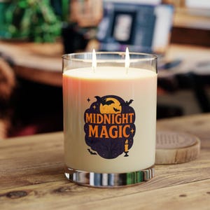 Midnight Magic Scented Soy Candle: Halloween Decor, 65 Hour Burn, halloween gift